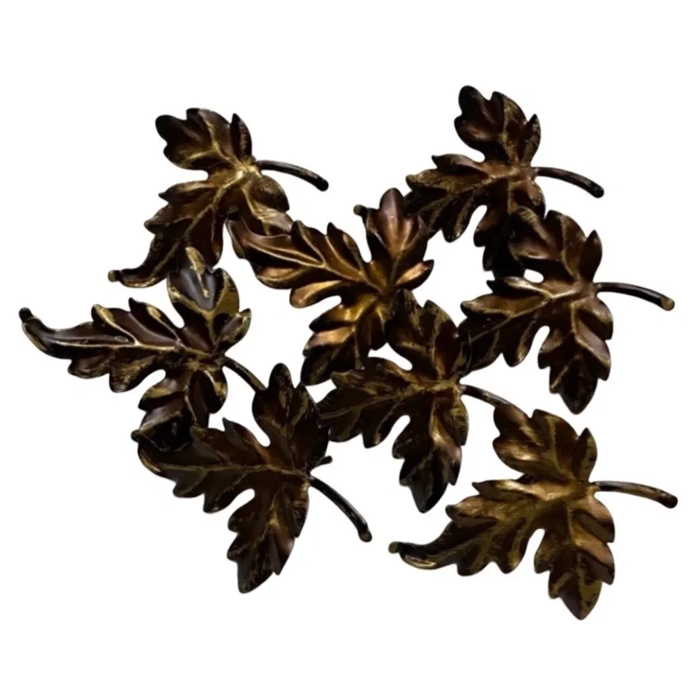 Bronze Leaf Napkin Holders Set. 8 Total.